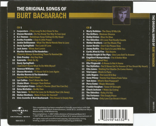 Various : The Original Songs Of Burt Bacharach (2xCD, Comp)