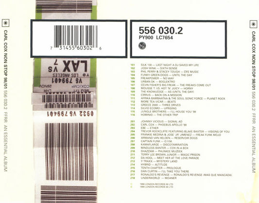 Carl Cox : Non Stop 98/01 (2xCD, Mixed)