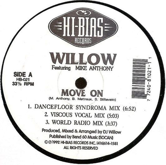 Willow Featuring Mike Anthony : Move On (12")