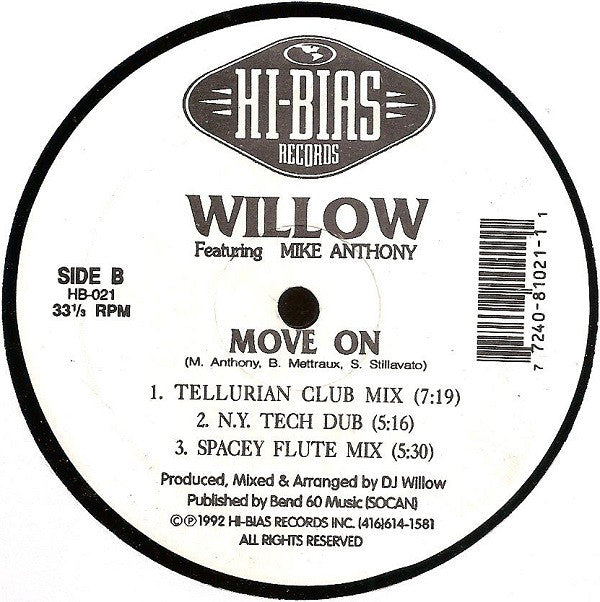 Willow Featuring Mike Anthony : Move On (12")
