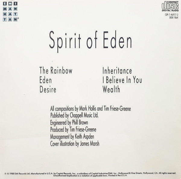 Talk Talk : Spirit Of Eden (CD, Album, SRC)