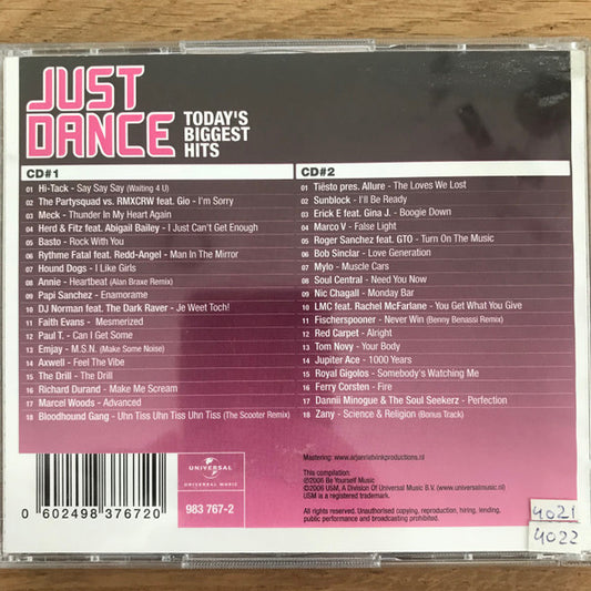 Various : Just Dance - Today's Biggest Hits (2xCD, Comp)