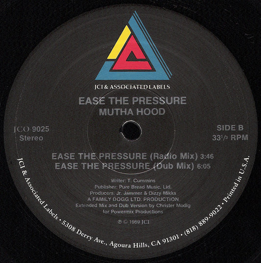 Mutha Hood : Ease The Pressure (12")
