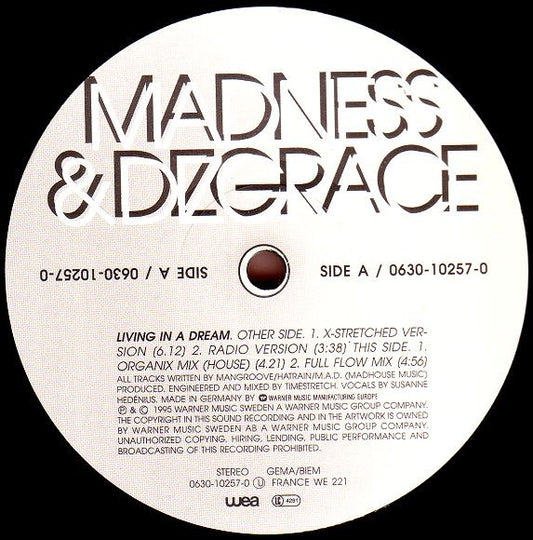 Madness & Dizgrace : Living In A Dream (12")