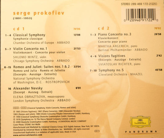 Sergei Prokofiev : Serge Prokofiev (2xCD, Album, Comp)