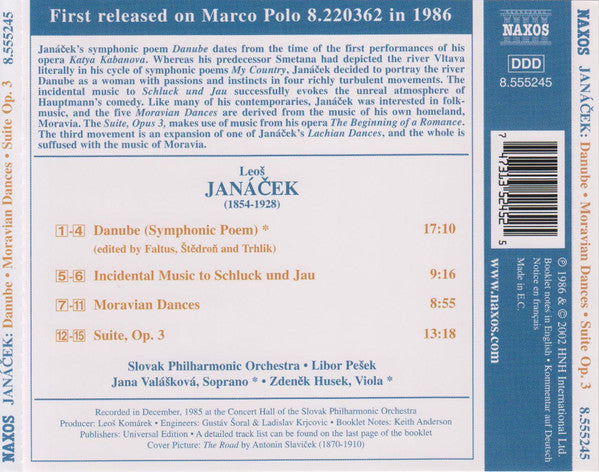 Leoš Janáček - Slovak Philharmonic Orchestra, Libor Pešek : Danube (Symphonic Poem) ● Moravian Dances ● Suite, Op. 3 (CD, Album, RE)