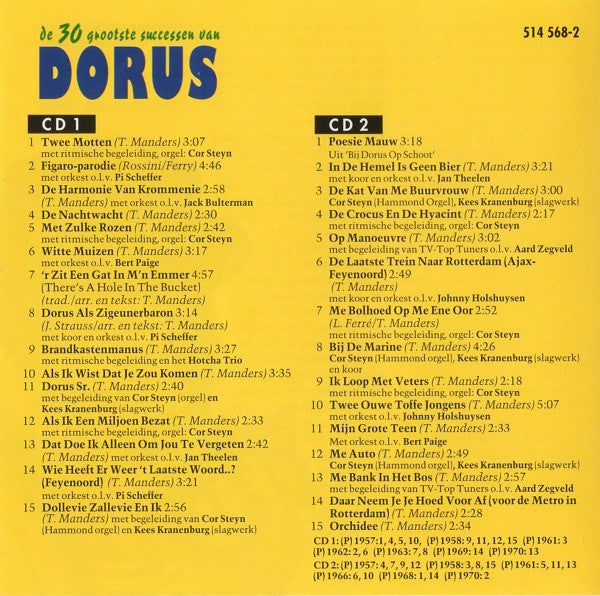 Dorus : De 30 Grootste Successen Van Dorus (2xCD, Comp)