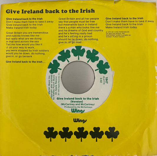 Wings (2) : Give Ireland Back To The Irish (7", Single)