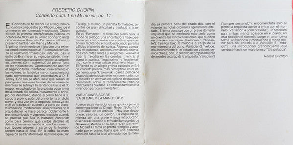 Frédéric Chopin – Claudio Arrau, London Philharmonic Orchestra, Eliahu Inbal : Concerto No. 1 / Variations In B Flat (CD, Comp, Club)