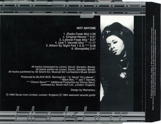 Black Box : Not Anyone (CD, Maxi)