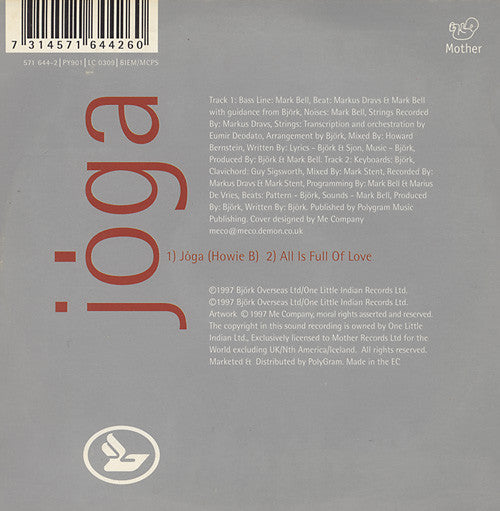 Björk : Jóga (CD, Single, Car)