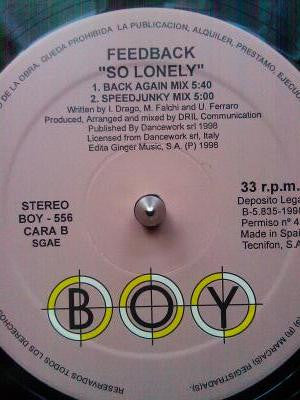 Feedback (8) : So Lonely (12")