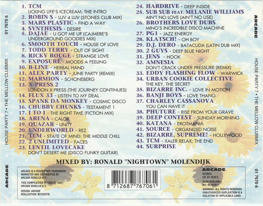 Various : House Party 7 (The Mellow Clubmix) (CD, Mixed)