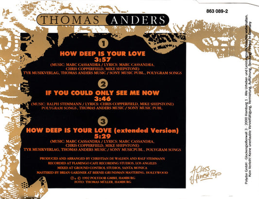 Thomas Anders : How Deep Is Your Love (CD, Maxi)