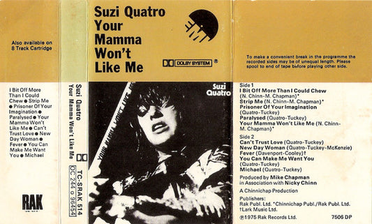 Suzi Quatro : Your Mamma Won't Like Me (Cass, Album)