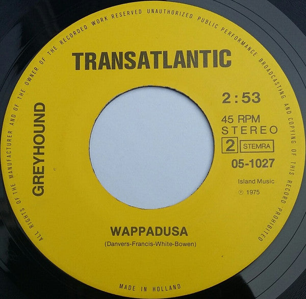 Greyhound (4) : Dream Lover / Wappadusa (7", Single)