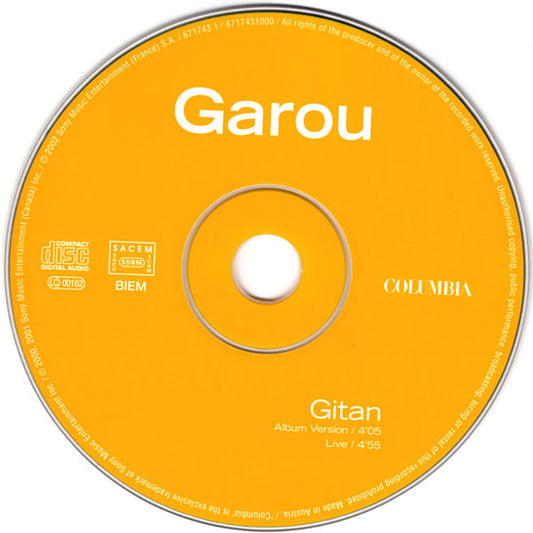 Garou : Gitan (CD, Single, Car)