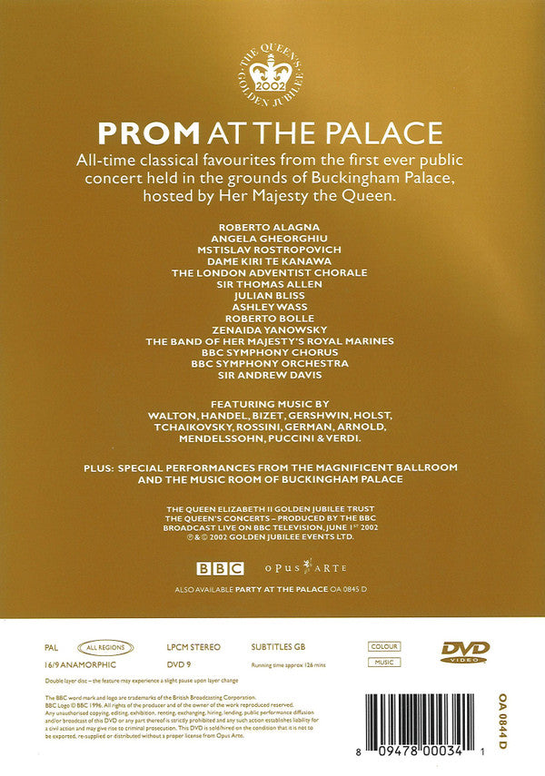 Various : Prom At The Palace (DVD-V, PAL)