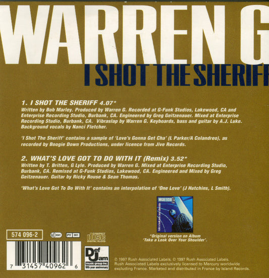 Warren G : I Shot The Sheriff (CD, Single, Car)