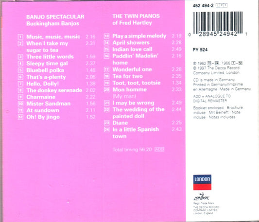 Buckingham Banjos, Fred Hartley : Banjo Spectacular - The Twin Pianos Of Fred Hartley (CD, Comp)