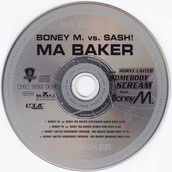 Boney M. Vs. Sash! / Horny United : Ma Baker / Somebody Scream (CD, Maxi)