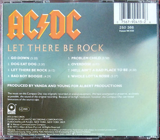 AC/DC : Let There Be Rock (CD, Album, RE)