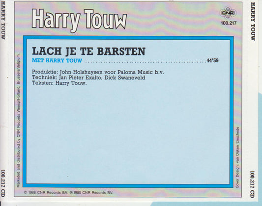 Harry Touw : Lach Je Te Barsten Met Harry Touw (CD, Album)