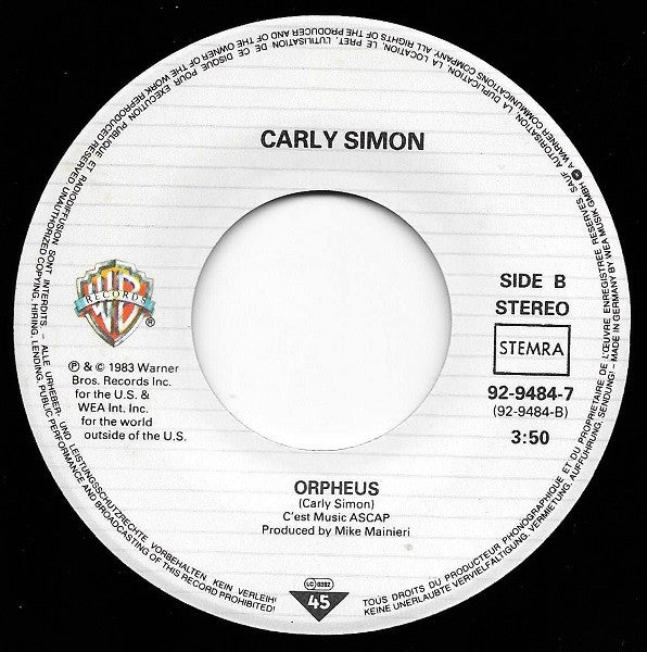 Carly Simon : You Know What To Do (7", Single)
