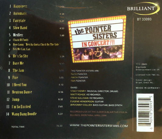 Pointer Sisters : In Concert!!! (CD, Album)