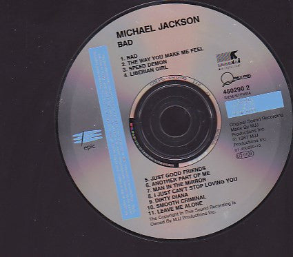 Michael Jackson : Bad (CD, Album, RE)
