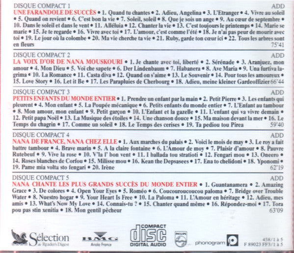 Nana Mouskouri : Une Voix, Un Cœur (5xCD, Comp)