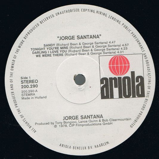 Jorge Santana : Jorge Santana (LP, Album)