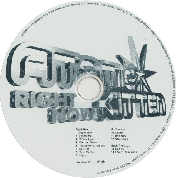 Atomic Kitten : Right Now (CD, Album)
