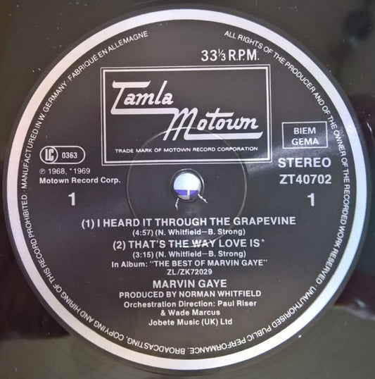 Marvin Gaye : I Heard It Through The Grapevine (Extended Version) (12", Maxi)