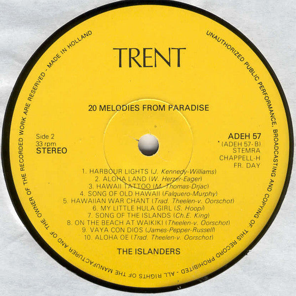 The Islanders (2) : 20 Melodies From Paradise (LP, Album)
