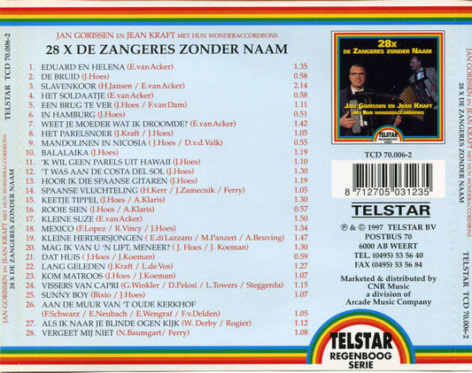 Jan Gorissen En Jean Kraft : 28x De Zangeres Zonder Naam (CD, Comp)