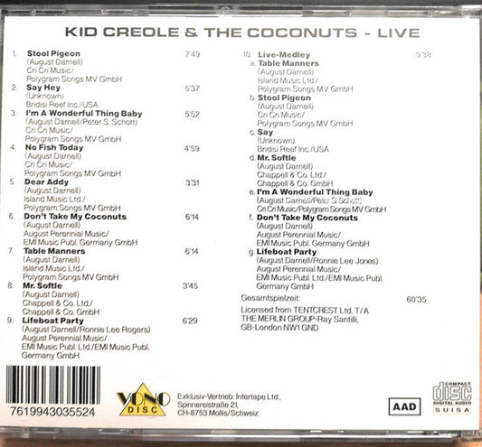Kid Creole And The Coconuts : Live (CD, Album)