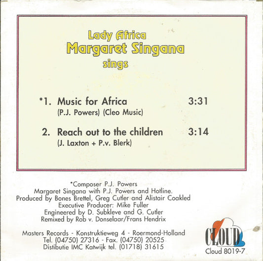 Margaret Singana : Music For Africa (7")