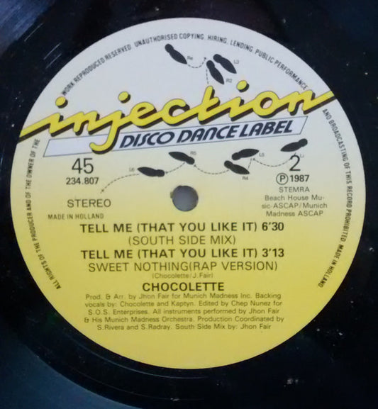 Chocolette : Tell Me (That You Like It) (12")