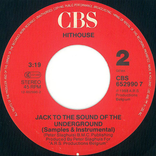 Hithouse : Jack To The Sound Of The Underground (7", Single)