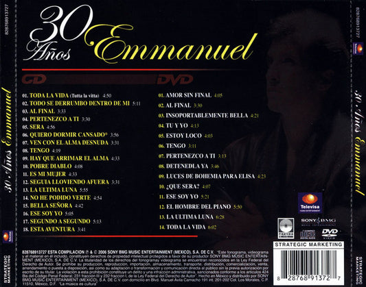 Emmanuel : 30 Años (CD, Comp, S/Edition + DVD-V, Comp)