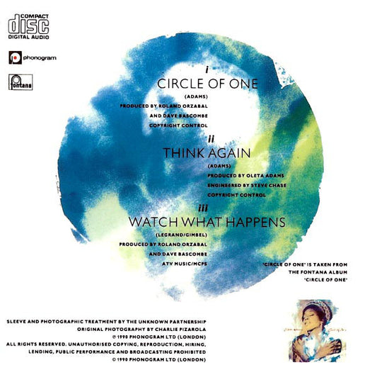 Oleta Adams : Circle Of One (CD, Single, PDO)