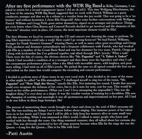 Patti Austin : For Ella (CD, Album)