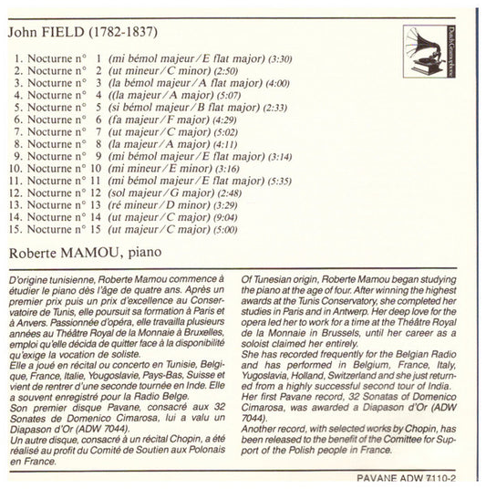 John Field (2) - Roberte Mamou : 15 Nocturnes (CD)