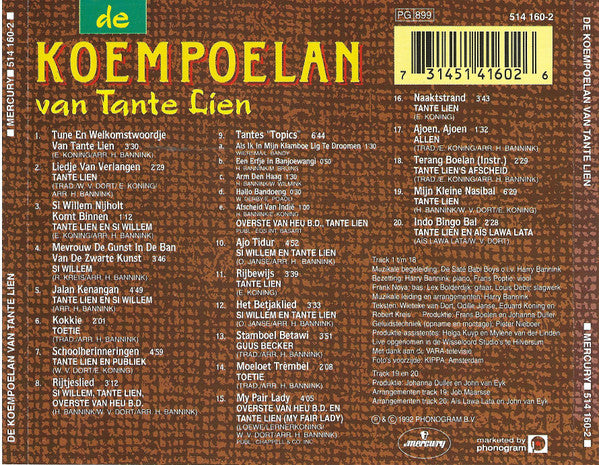 Wieteke van Dort, Elly Ruimschotel, Gerard Cox, Willem Nijholt, Guus Becker, Harry Bannink : De Koempoelan Van Tante Lien (CD, Album)