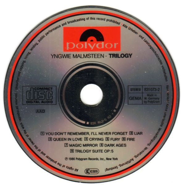 Yngwie Malmsteen : Trilogy (CD, Album, RP, PDO)