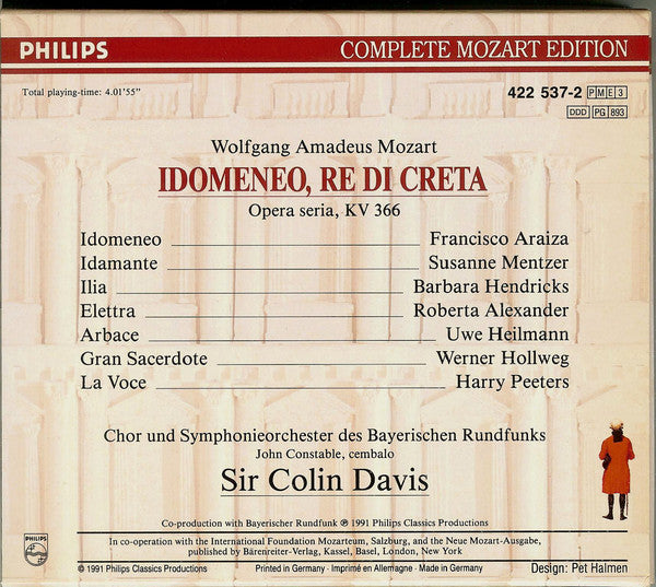 Wolfgang Amadeus Mozart : Idomeneo (3xCD, Album + Box, Sli)