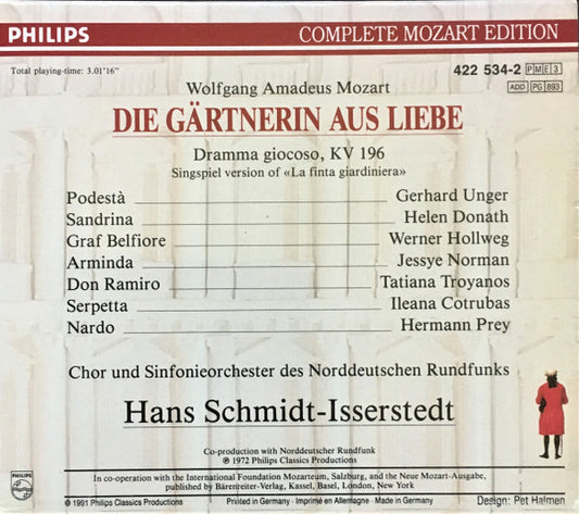 Wolfgang Amadeus Mozart : Die Gärtnerin Aus Liebe (3xCD, Album, RE + Box, Sli)