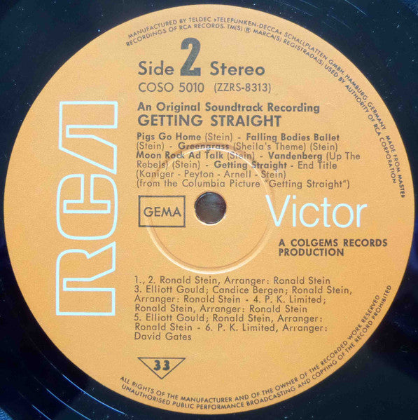Ronald Stein : Getting Straight (An Original Soundtrack Recording) (LP)