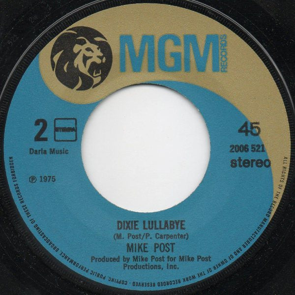 Mike Post : The Rockford Files / Dixie Lullabye (7", Single)